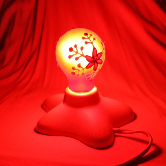 Shangpin Lighting Electric Night Light Base Red Bulb Christmas Snowflake Splat - Picture 8 of 9